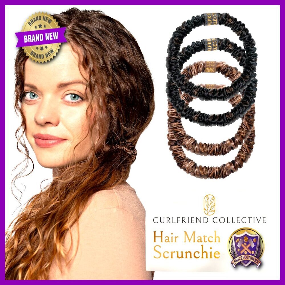 Mulberry Silk Skinny Scrunchies 4-Pack Anti-Breakage Hair Ties